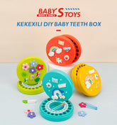 Language English Baby Wood Tooth Box Organizer Milk Teeth-TB00798-Veeddydropshipping